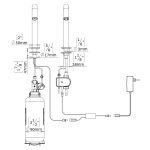 Csaba Petite DUO Grifo y Dispensador de jabón Libres De Contacto - Touch-free deck-mounted electronic faucet & touchless soap dispenser - CSABA PETITE DUO - dimensional drawing