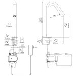 Dimensional Drawing - Touchless Deck Faucet - Csaba-E-drawing