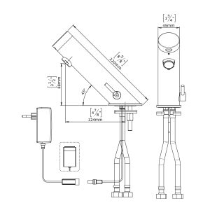 Dimensional Drawing - Touchless Deck Faucet - Green-1000-AB1953_E_B_drawing