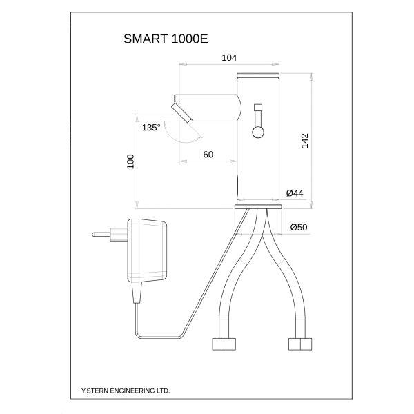 Dimensional Drawing - Touchless Deck Faucet - Smart_1000E-pdf