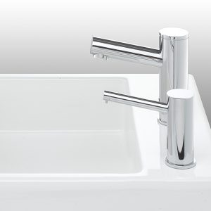 Elite Grifo Electrónico Libres De Contacto - Grifería para baño montada en cubierta - Grifería electrónica sin contacto para instalaciones montadas en cubierta Elite Duo