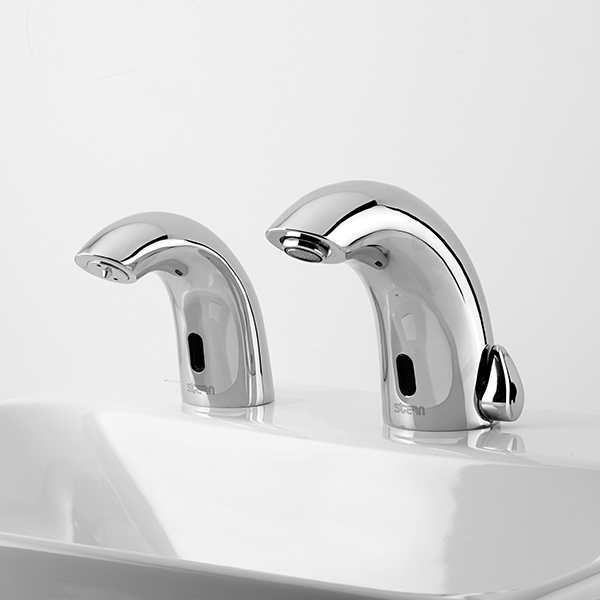 Touchless Faucets - Deck Mounted Bathroom Faucet - Touch-free electronic faucet for deck-mounted installations Swan 1000 AB 1953 SWAN Soap Dispenser