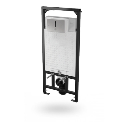 Touch free electronic cistern valve system complete with an iron frame for wall hung toilet - Artis H