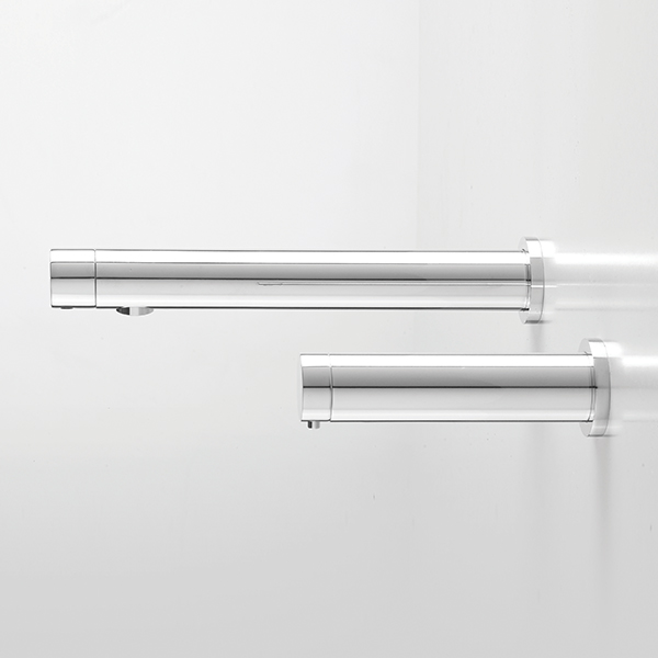 D28 Dual Power grifo automatico de sensor | D28 DP Tubular SD D28 Dual Power Grifo Electrónico - Wall Mounted Bathroom Faucet - Touch free electronic faucet for wall mounted installations D28 Dual Power Tubular Soap Dispenser