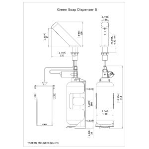 Dimensional Drawing - Touchless Automatic Soap Dispenser - Green dispensador de jabón sin contacto