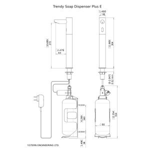 Dimensional Drawing - Touchless Automatic Soap Dispenser - Trendy Plus Dispensador automático de jabón