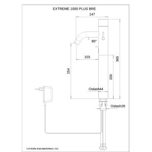 Dimensional Drawing - Touchless Deck Faucet - Extreme_1000_Plus_BRE-pdf