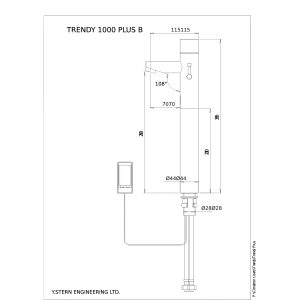 Dimensional Drawing - Touchless Deck Faucet - Trendy_1000_Plus_B-pdf