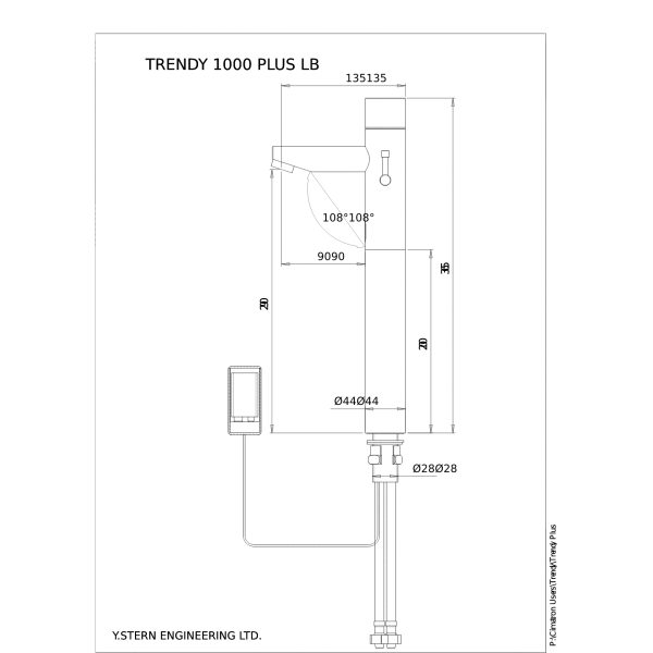 Dimensional Drawing - Touchless Deck Faucet - Trendy_1000_Plus_LB-pdf