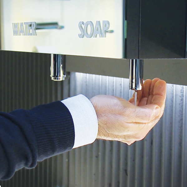 Soap Water Air Module | SWA on site Modular touch-free system for integration behind the mirror - Soap Water Air Module