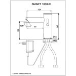 Smart 1000 LE touchless deck mounted faucet product drawing (1)