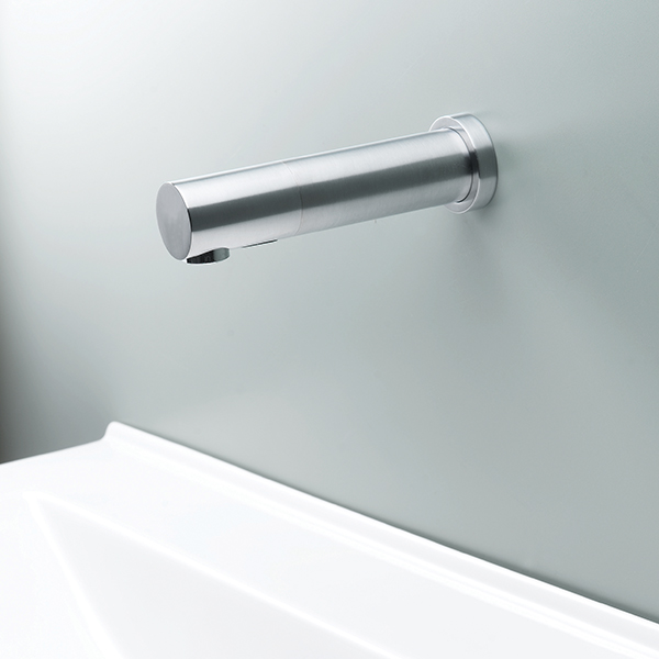Tubular 2030 Grifo Electrónico Libres De Contacto - Wall Mounted Bathroom Faucet - Touch free electronic faucet for brick wall installations Tubular 2030 E-B