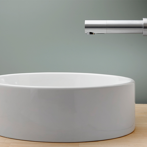 Tubular grifo automatico de sensor | Tubular E B bg Grifería electrónica de pared sin contacto - TubularGrifería sin contacto - Grifería de baño de pared -