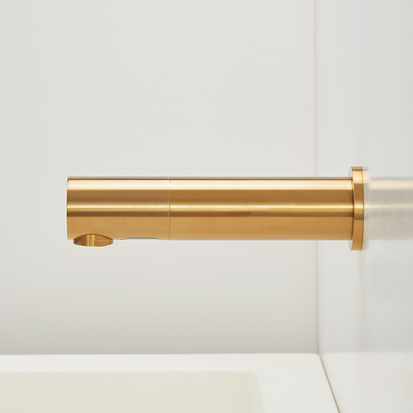 Grifería sin contacto - Grifería de pared para baño - Grifería electrónica de pared sin contacto - Tubular PVD_Gold