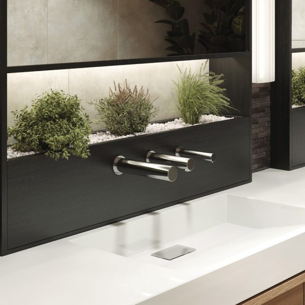 Tubular DP Trio - Touch Free soap dispenser, touch free faucet and hi-speed hand dryer