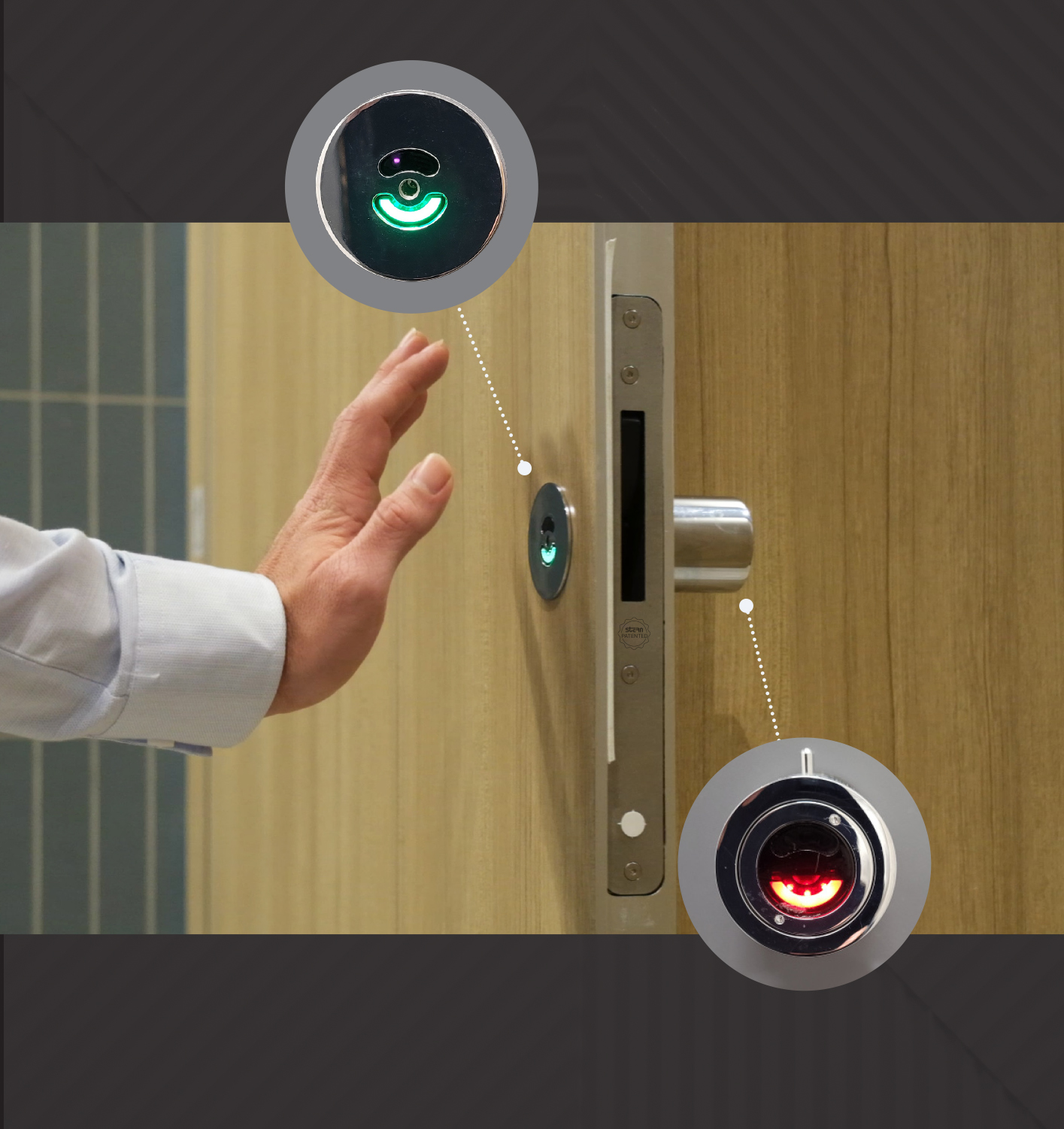 Touchless cubicle exterior interior